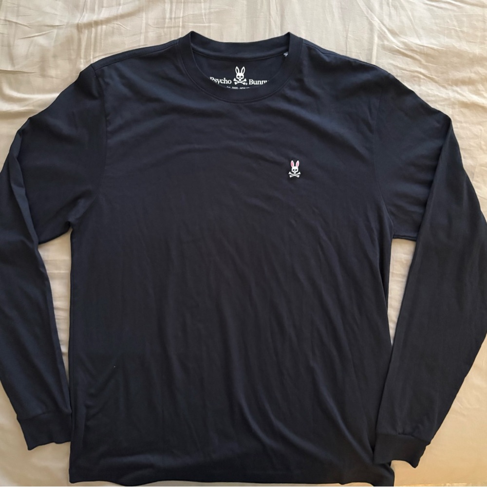 Psycho Bunny Men's Black Long Sleeve Shirt